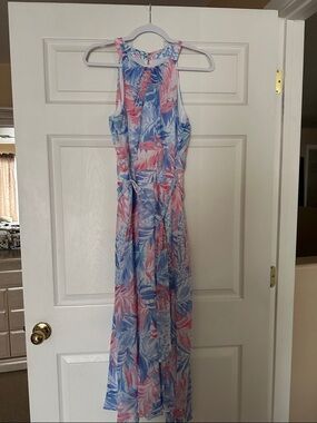 Women’s Floral Maxi Dress in Pink & Blue